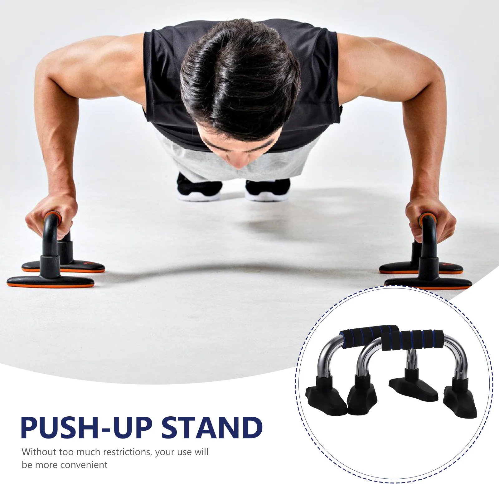 Dumbbell Push-up Support Frame Exercise Equipment Workout I-shaped Chrome Plated Steel Pipe Bars for Man Dumbbells