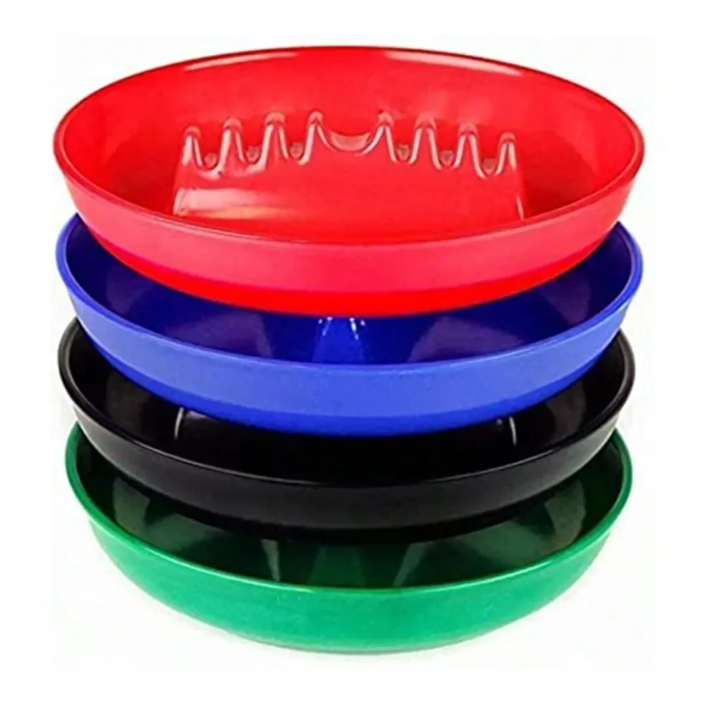 

Tray For Cigarettes Cigar Pack Of 4 Round Plastic Melamine Tabletop Ashtrays Assorted Colors For Indoor Outdoor Patio Restauran