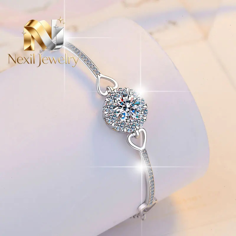 

Nexil Jewelry Nexil Jewelry Sparkling Double Element Bracelet Women's 1CT Moissanite PT950 Platinum Party Street Must-have