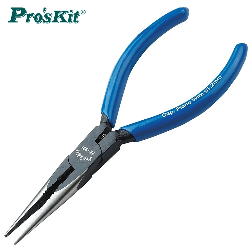 Carbon steel shear wire special needle nose pliers Pro\'skit 8PK-906-C  5.5 inch anti-rust fine tip maintenance electronic pliers