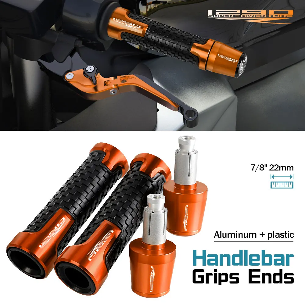 

7/8'' 22mm Motorcycle Handle Grips Handlebar Grip Ends Plug FOR 1290SUPERADVENTURER 1290 SUPER ADV R 2017 2018 2019