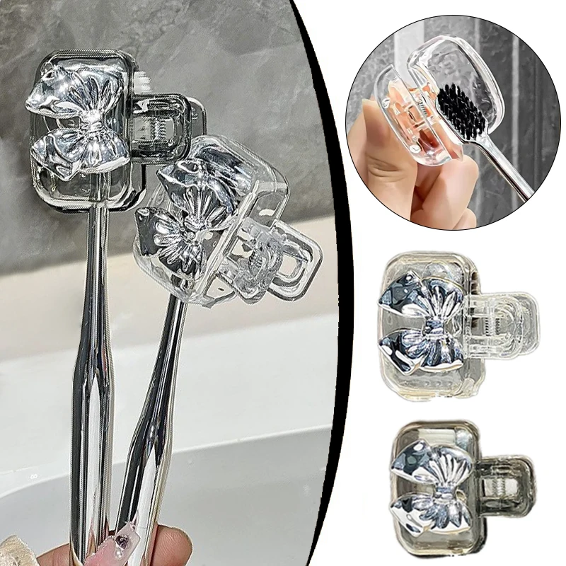 

Universal Bowknot Toothbrush Head Cover Electric Toothbrush Storage Clip Protector Caps Dustproof Portable With Drainage Holes