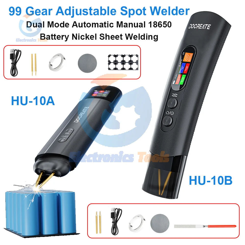 

Портативный аппарат для точечной сварки, 99 передач, регулируемый аппарат для точечной сварки, двойной режим, автоматический ручной аккумулятор 18650, сварка никелевого листа
