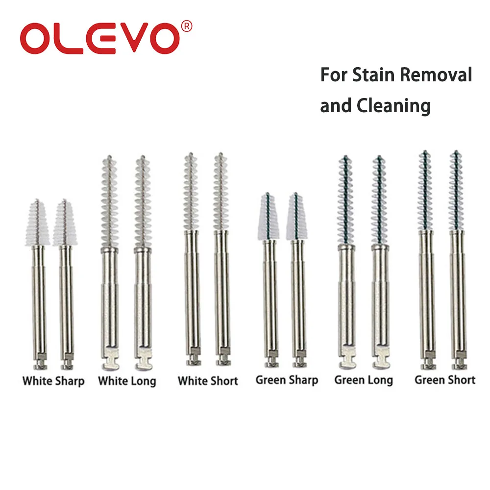 Olevo 10 Stks Tandheelkundige Wortelkanaalreinigingsborstel Ra Schacht Lange Korte Scherpe Soort Nylon Endodontie Tanden Reiniger Tandheelkunde Lab Tool