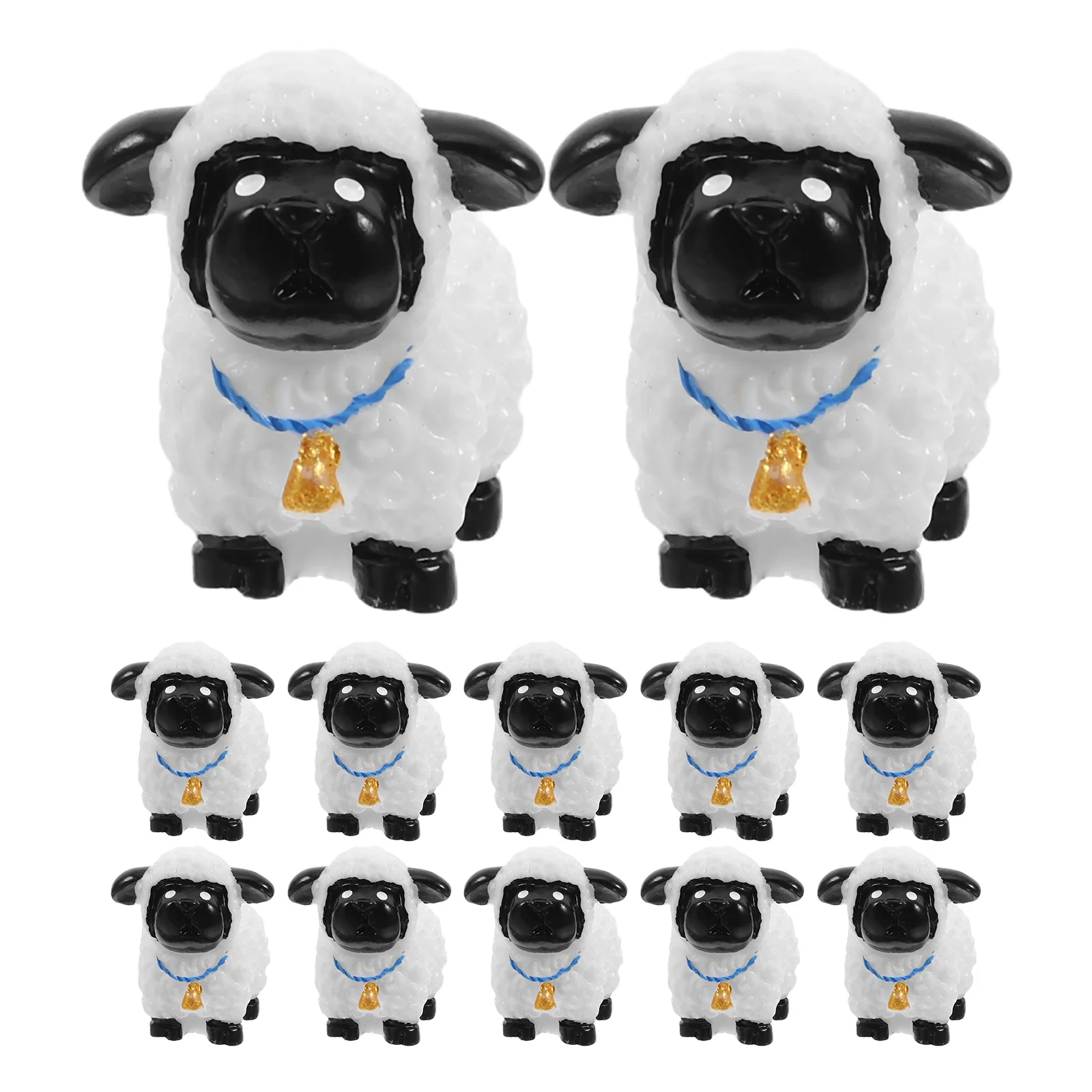 

12Pcs Miniature Resin Sheep Decor Cute Small Animal Sculpture for Micro Landscape Garden Home Office Desk Decoration