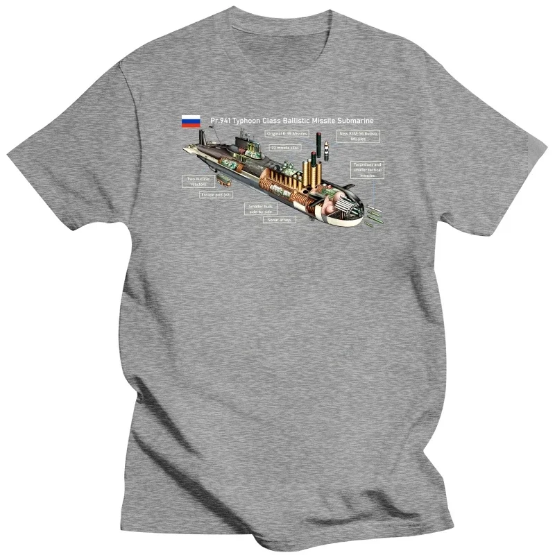 New 100% Cotton Short Sleeve O-Neck T-shirts Casual Mens Tops Soviet Pro 941 Typhoon Class Ballistic Missile Submarine T Shirt