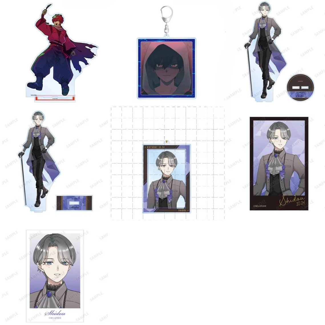 لعبة MILGRAM الاكريليك حامل الشكل دمية أنيمي 005 SHIDOU 003 FUTA المفاتيح نموذج لوحة تأثيري لعبة هدية