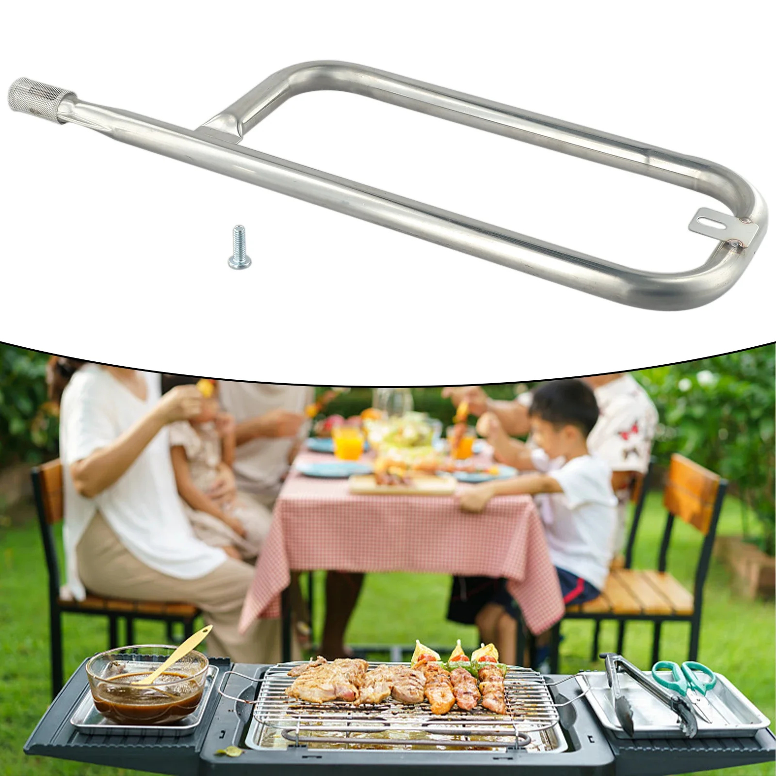 For Weber Q100 Q120 Q1000 Q1200 Baby Q Sliver Barbeque Accessories 304 Stainless Steel 60040 69957 Grill Burner Tube Replacement