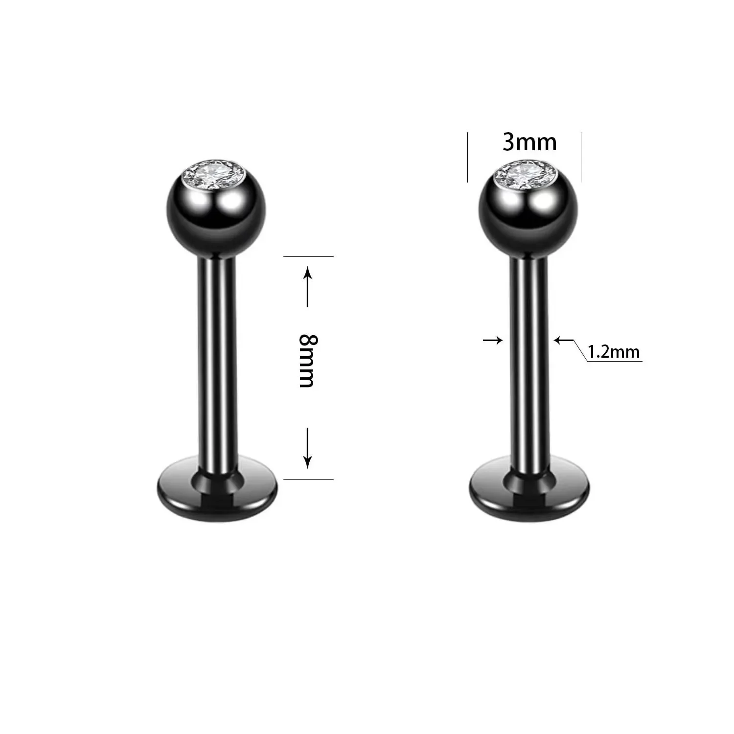 40Pcs/set 316L Stainless Steel Labret Piercing Jewelry, Lip Rings Nose Rings Nose Studs Cartilage Tragus Conch Earring Studs