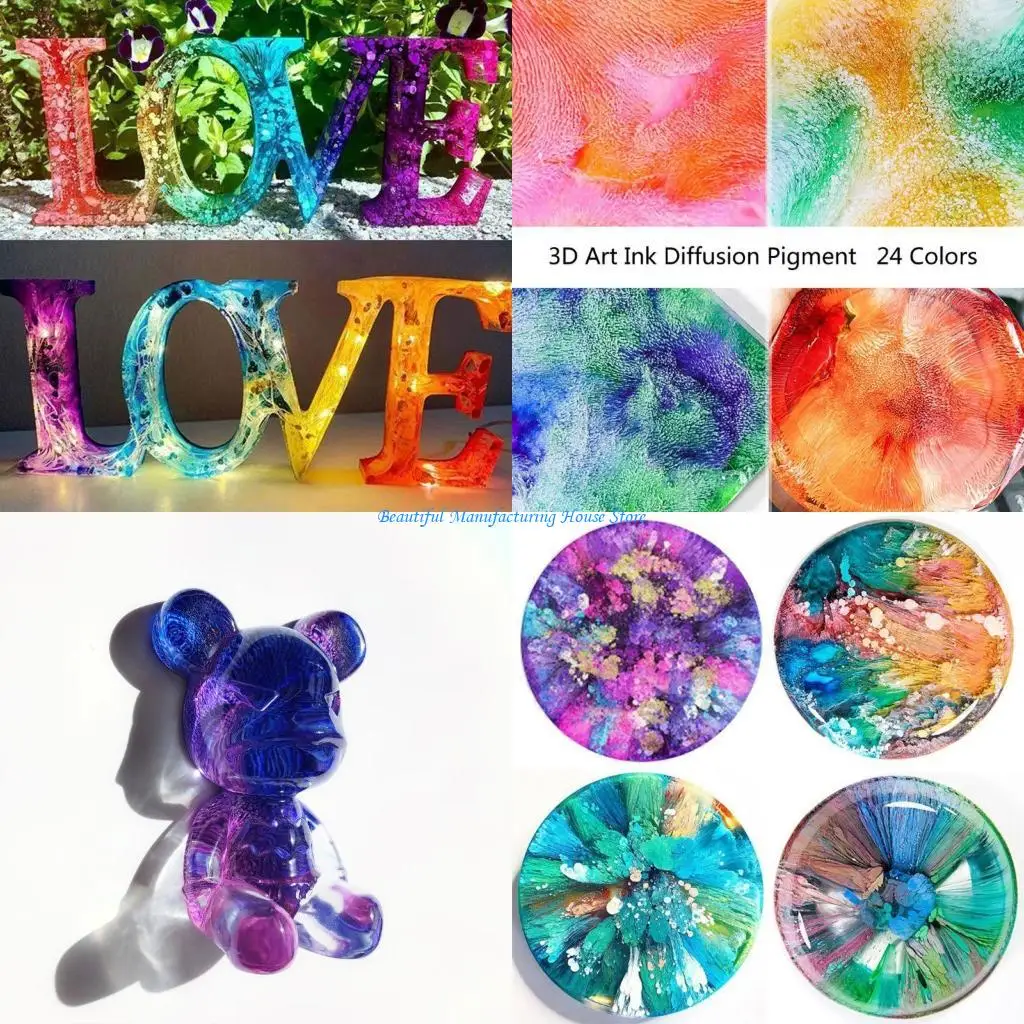 E56A Epoxy Pigment UV Resin Coloring Dye Liquid Colorant Glitter Fillings Handmade Jewelry Making DIY Crafts Accessories