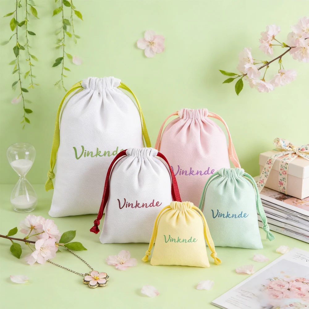 

50Pcs Small White Pink Cotton Linen Jewelry Gift Bags Soap Packing Sachet Drawstring Natural Muslin Pouch Candy Bag Custom Logo