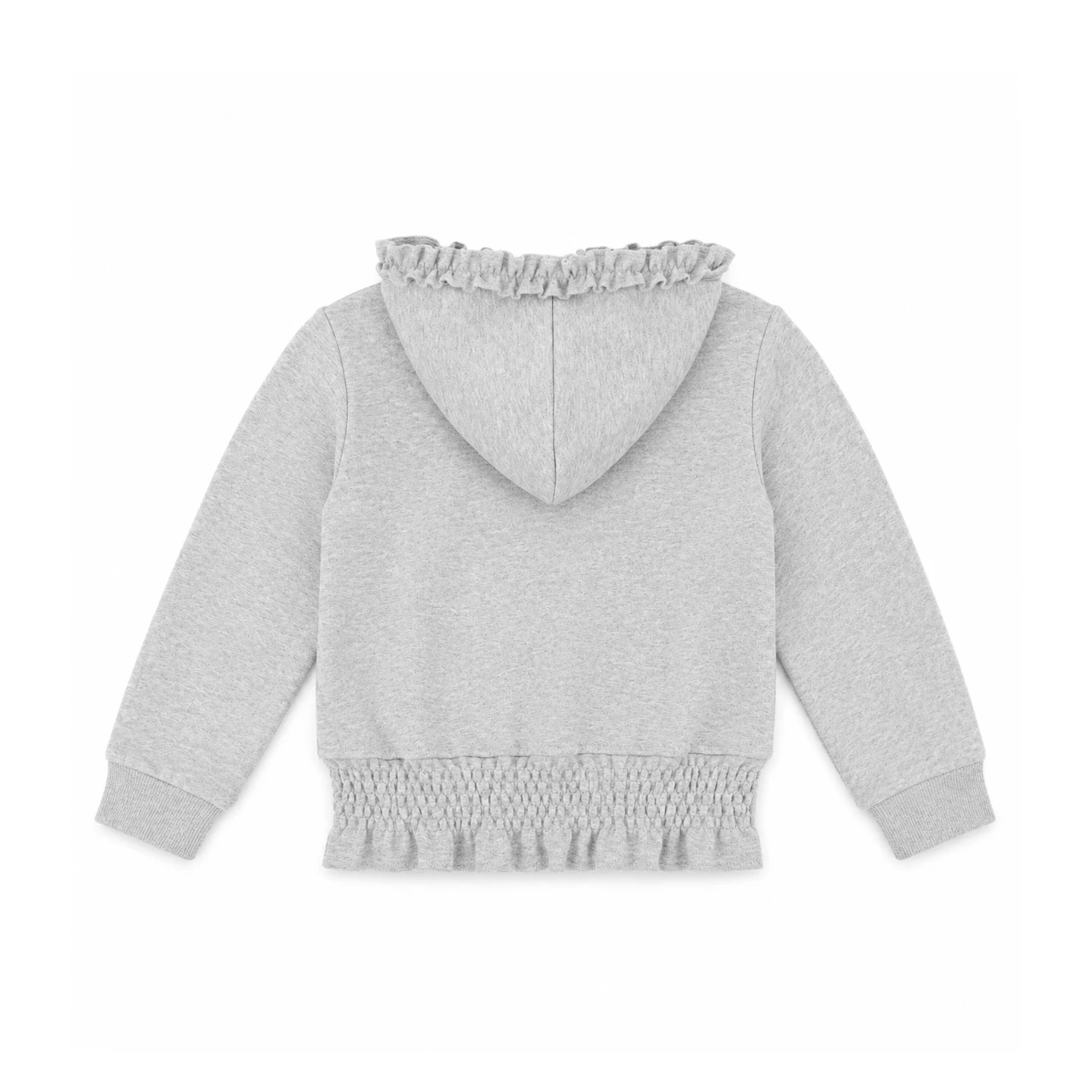 CH Mädchen-Kapuzenjacke mit Reißverschluss, Rüschenbesatz, langen Ärmeln, lässige Sweatshirt-Jacke mit Taschen für Kinder, Frühling und Herbst – Detail 2
