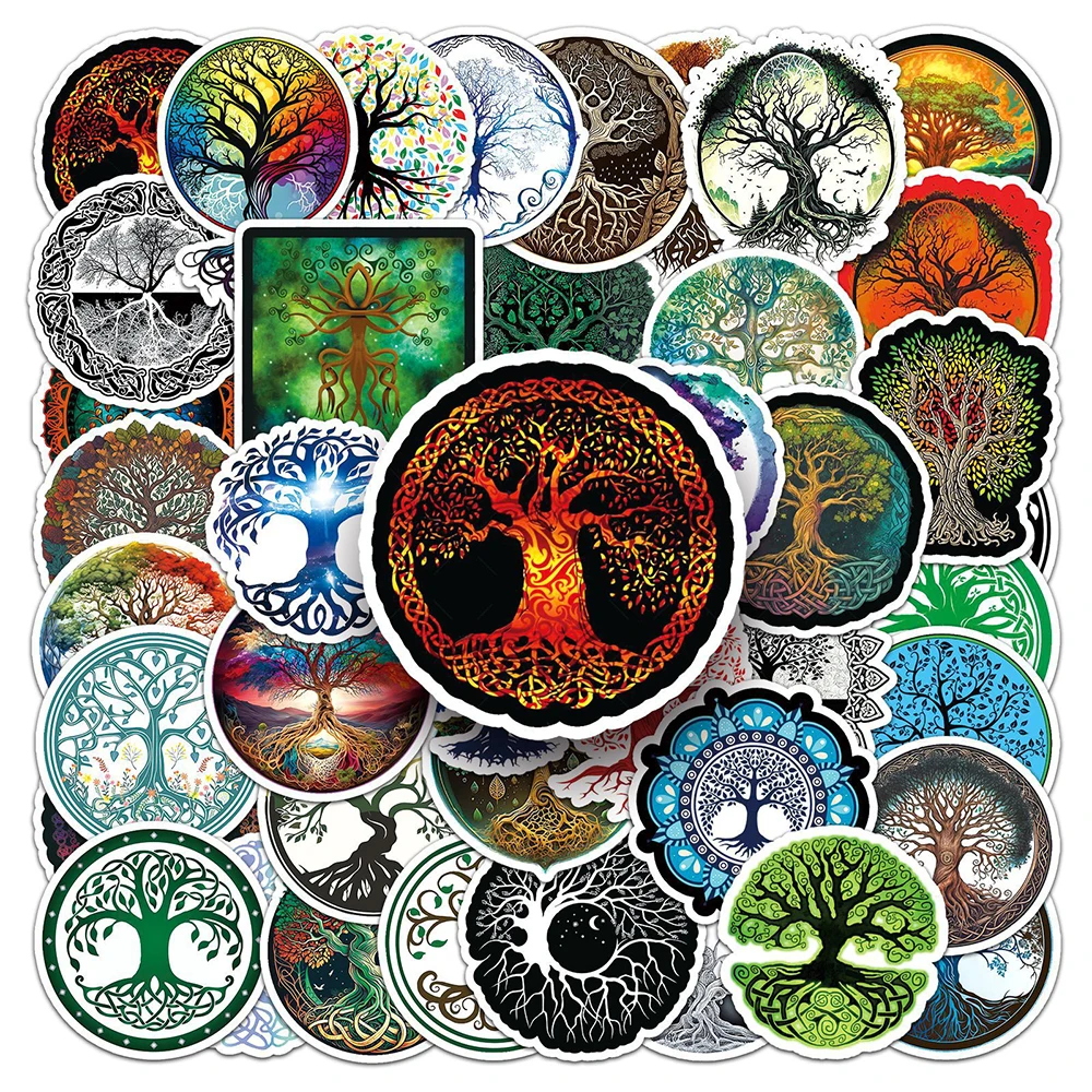 

10/30/50pcs Cartoon Art Totem Tree of Life Graffiti Stickers Decals Toys Laptop Motorcycle Luggage Phone Cool Waterproof Sticker