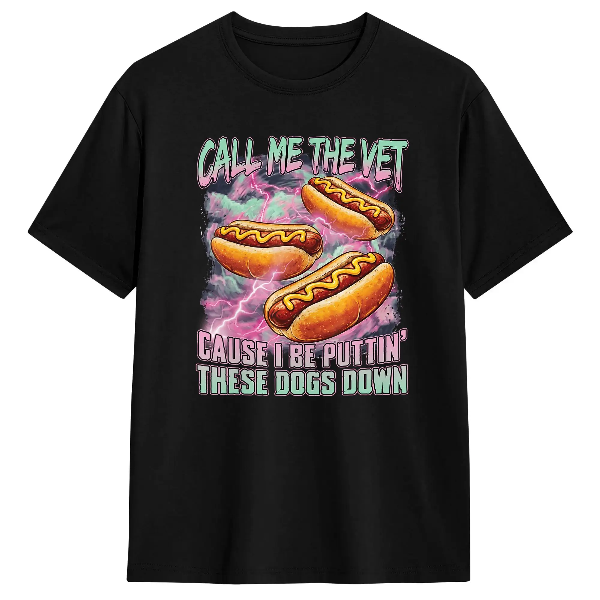 Call Me The Vet Hot Dog Funny Hard Hot Dog Meme T Shirt Beach  Pure Cotton T Shirts For Men's Fashion Tee Shirt Short-Sleeve