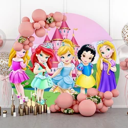 Disney Baby Princess Aurora Tangled Round Backdrop Background Photography Baby Shower Girl Birthday Party Decoration Photozone