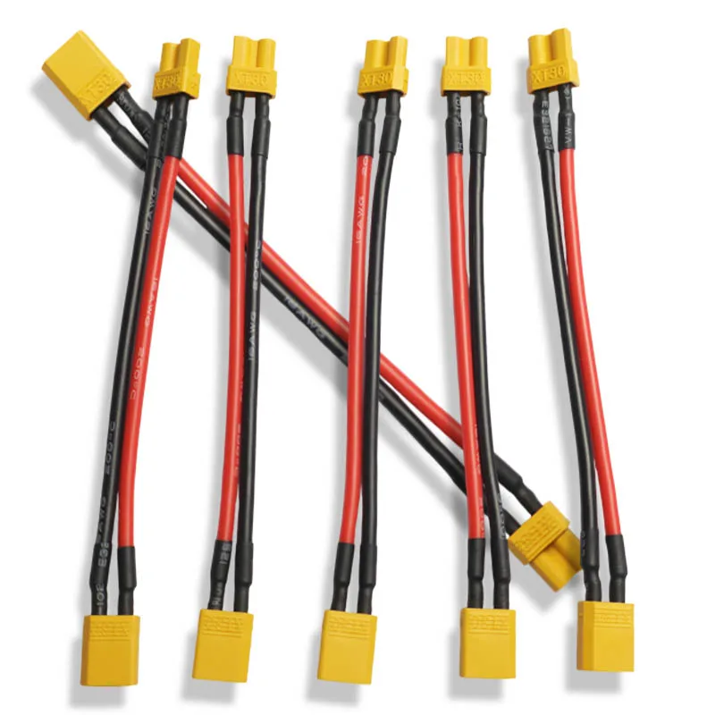 1-6pcs XT30 to XT30 Connector Adapter Male/Female Plug for RC FPV Quadcopter CineLog35 Drone Part 0CM 14AWG Silicone Wire Cable