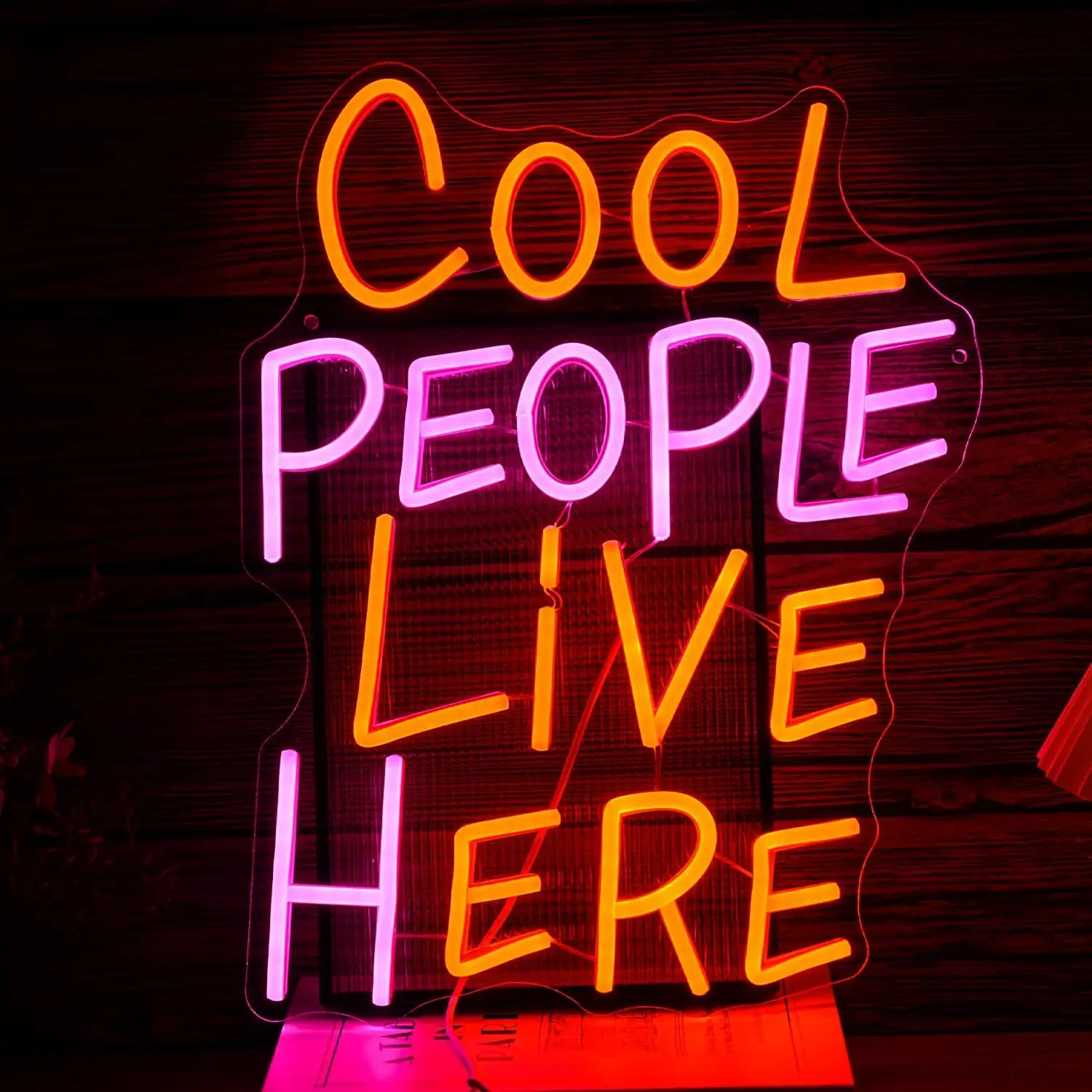 

Cool People Live Here LED Neon Lights Dimmable Night light for Bar Club Bedroom Hotel Pub Cafe Birthday Party Unique Gifts