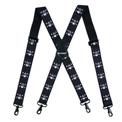 MELOTOUGH Men's Braces with 4 Hook-Clips for Trousers Vintage Suspenders Braces for Men Heavy Duty Adjustable Elastic X Shape