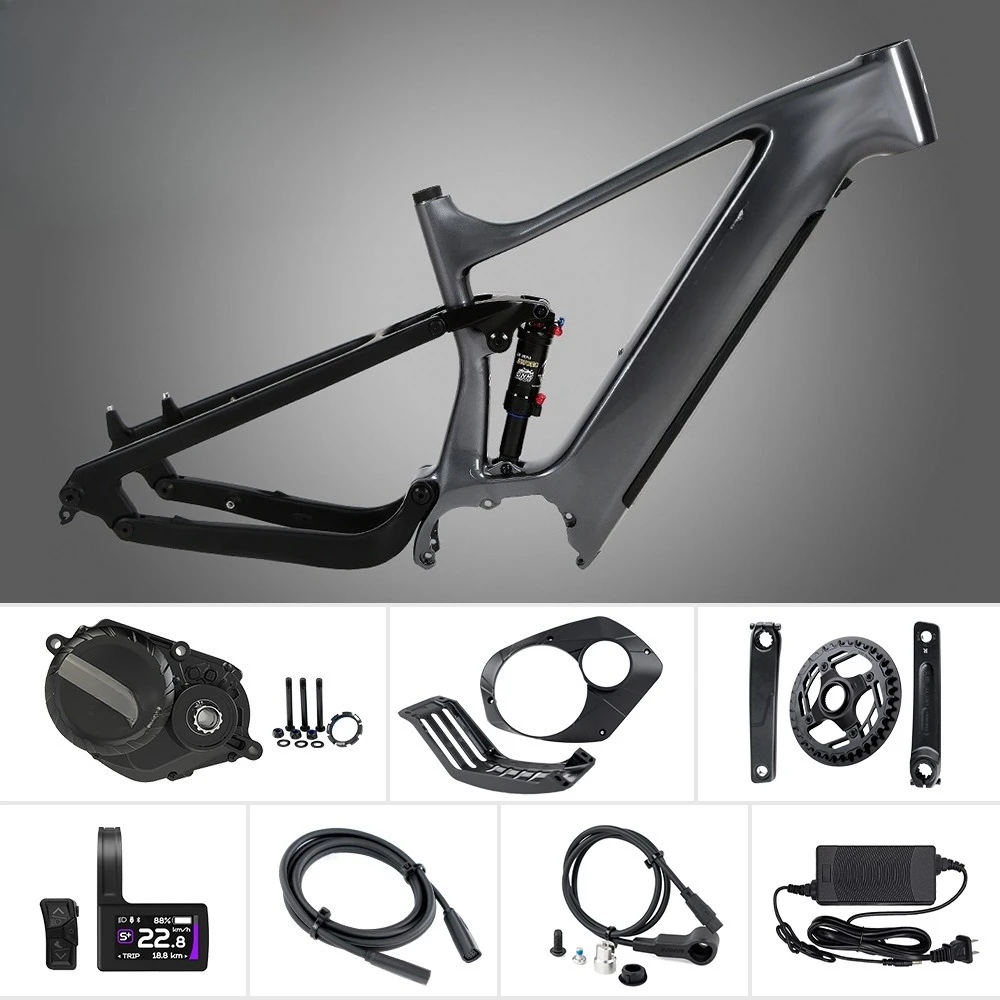 

Mid-mounted M560 motor full set of electric power soft tail carbon fiber frame lithium battery off-road mountain bike