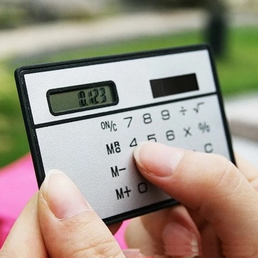 Ultra Thin Solar Power Calculator Credit Card Design Portable Mini Calculator for Business School Wholesale