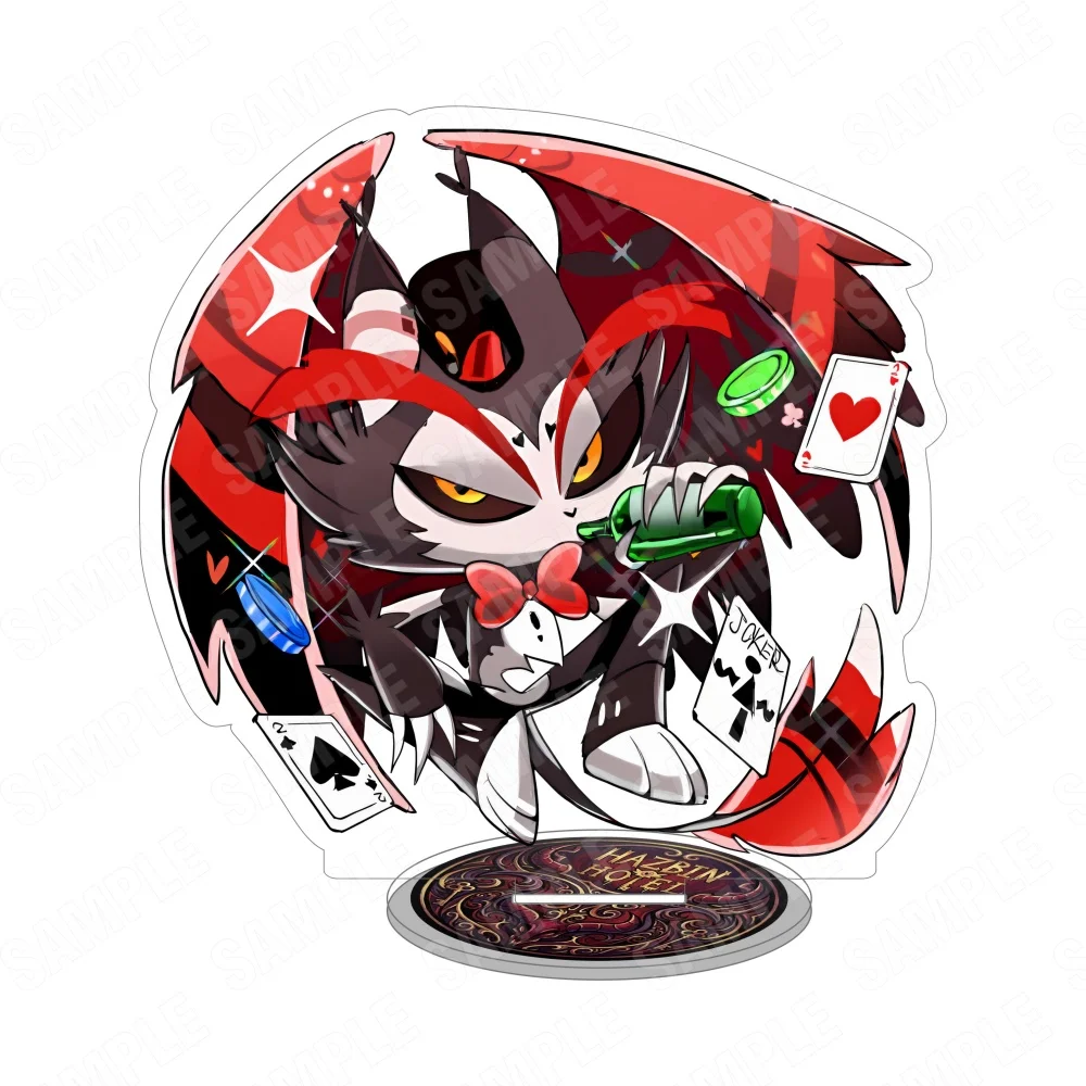 Hazbin Hotel Anime Acrylic Alastor 10CM Double Sided Stand Keychain Charlie Angel Dust Chibi Ver. Desk Decor Gift for Fans