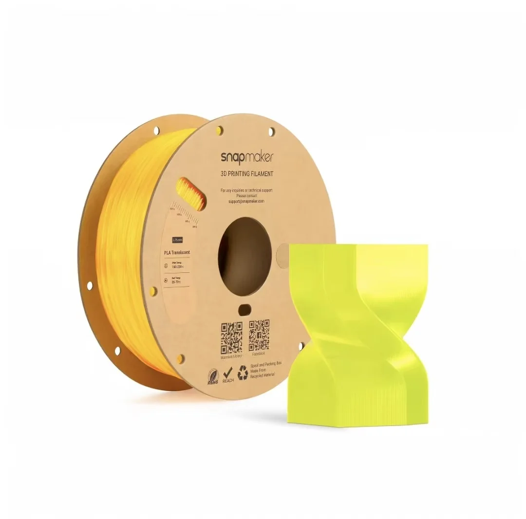 For Snapmaker PLA Translucent RFID Filament 1KG 1.75mm Frosted Adjustable, High Speed High Toughness Easy Peel Print, Fit U1