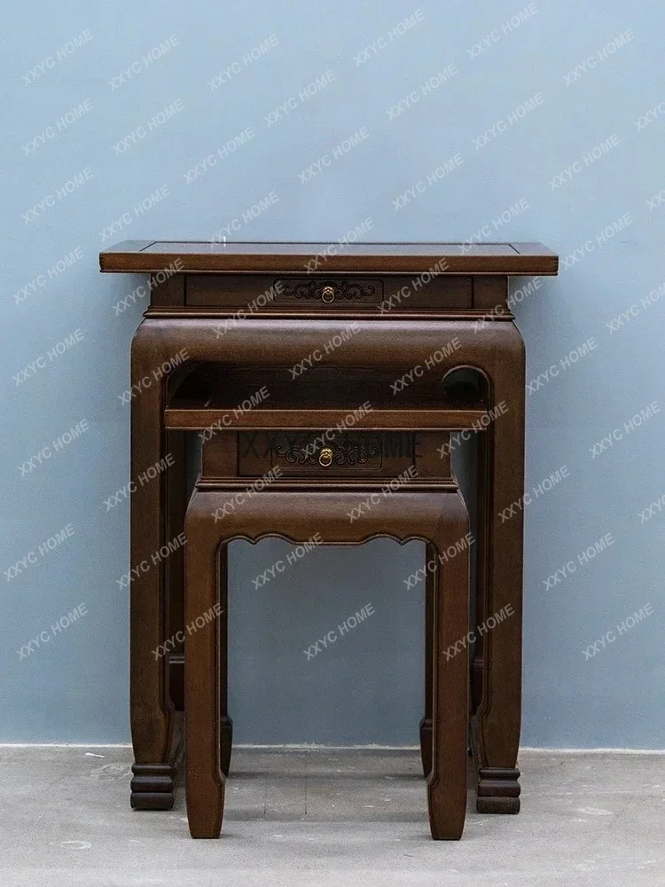 

YX New Chinese Style Walnut Solid Wood Altar Incense Burner Table Household Buddha Shrine Altar Cabinet Buddha Table