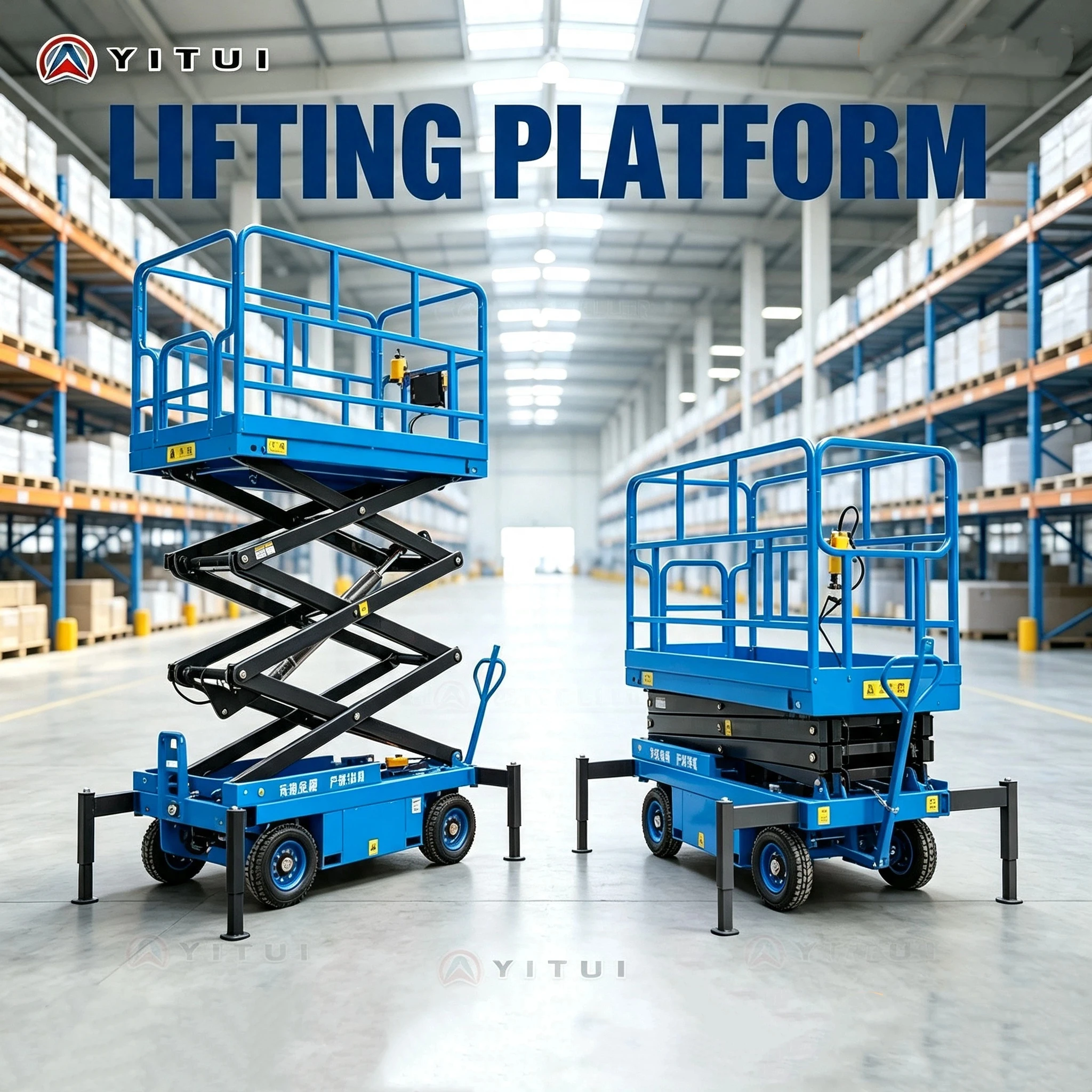 Self-Propelled Lift Platform Adjustable Height Long Service Life For High-Altitude Installation & Maintenance Jobs Customized
