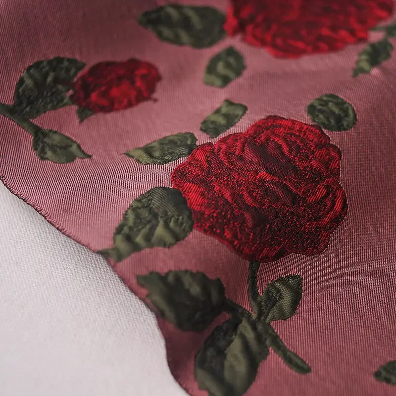 Tessuto jacquard rosa piccolo divano floreale cuscino abbigliamento tessuto da cucito fai da te fatto a mano