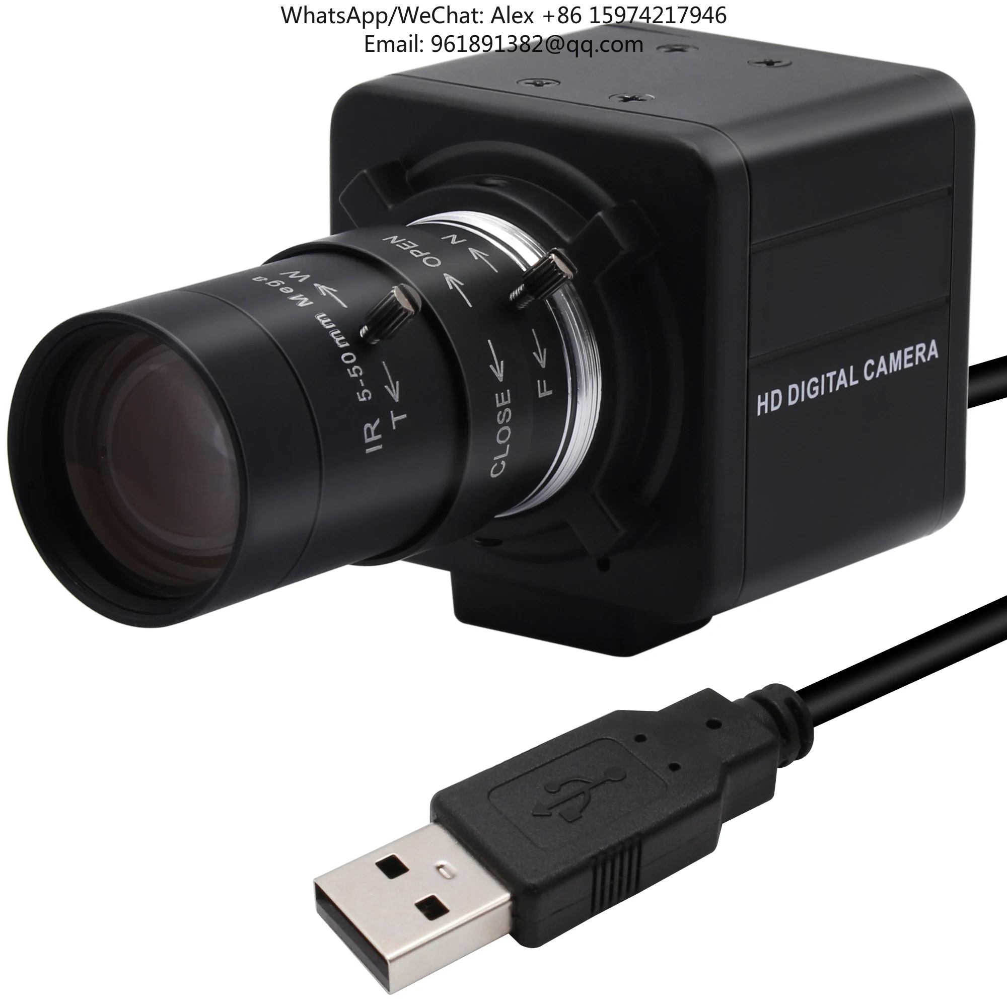 

ELP High Definition 16MP Webcam CS Varifocal Lens Manual Zoom IMX298 HD Color USB2.0 PC Camera Industrial For 3D Printing