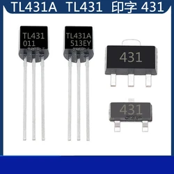 50 pz TL431 CJ431 TL431A WS431 431 SOT23 SOT89 TO92 chip di riferimento di tensione regolabile ADJ IC Transistor