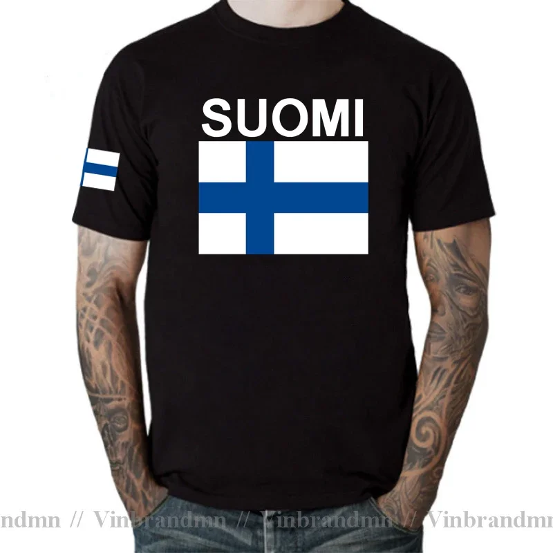 Finland Men T shirts Jerseys Nation Team Tshirt Pure Cotton T-shirts Meeting Fitness Clothing Sporting Tees Country Flags FIN FI
