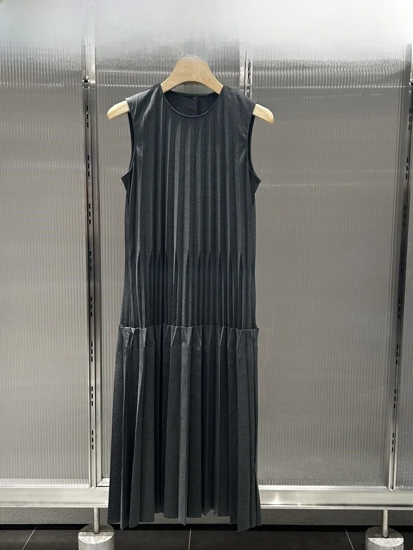 Wiosna 2025 Nowa Moda Uniwersalna Spódnica Midi z Plisami Akordeonowymi, Wyszczuplająca, z Wysokim Stanem, Elegancka