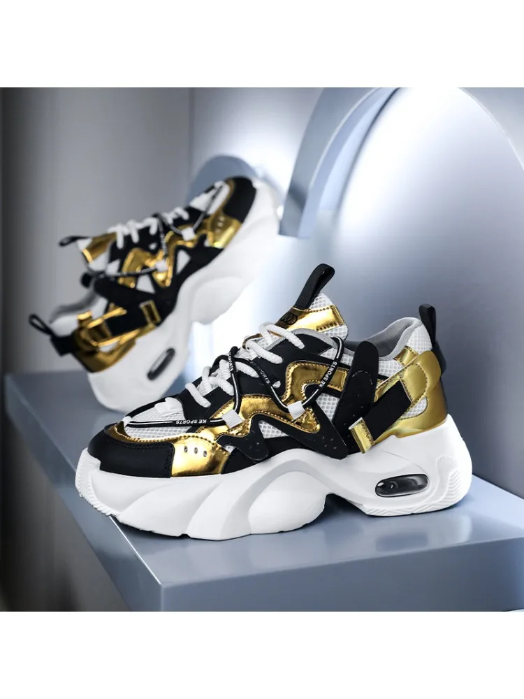 Printemps automne nouveau classique jeunesse respirant baskets à semelles épaisses hauteur augmentant chaussures de course à semelles souples Zapatos para hombres