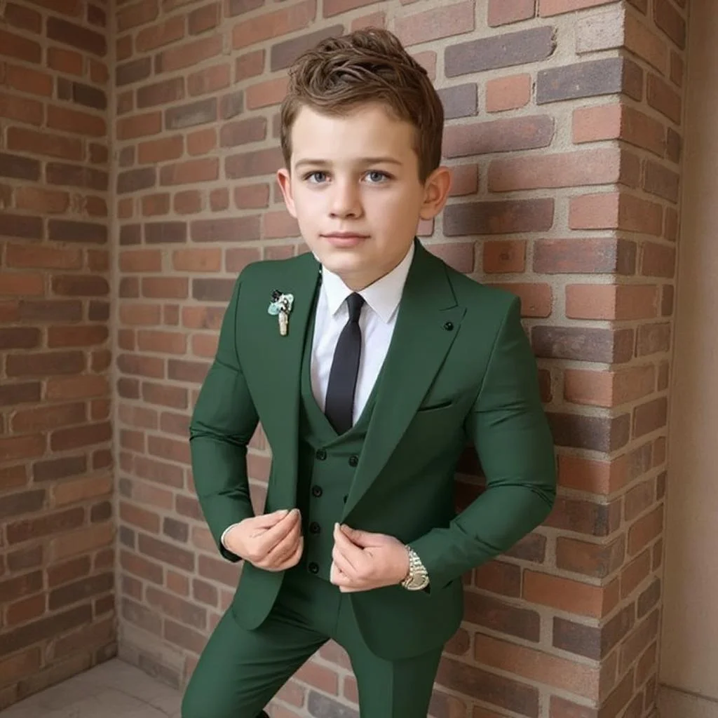 

Boy's Suit Slim Fit Wedding Tuxedo 3-piece Set Children's Suit From 2 To 16 Years Old Wedding Holiday Celebration Suit