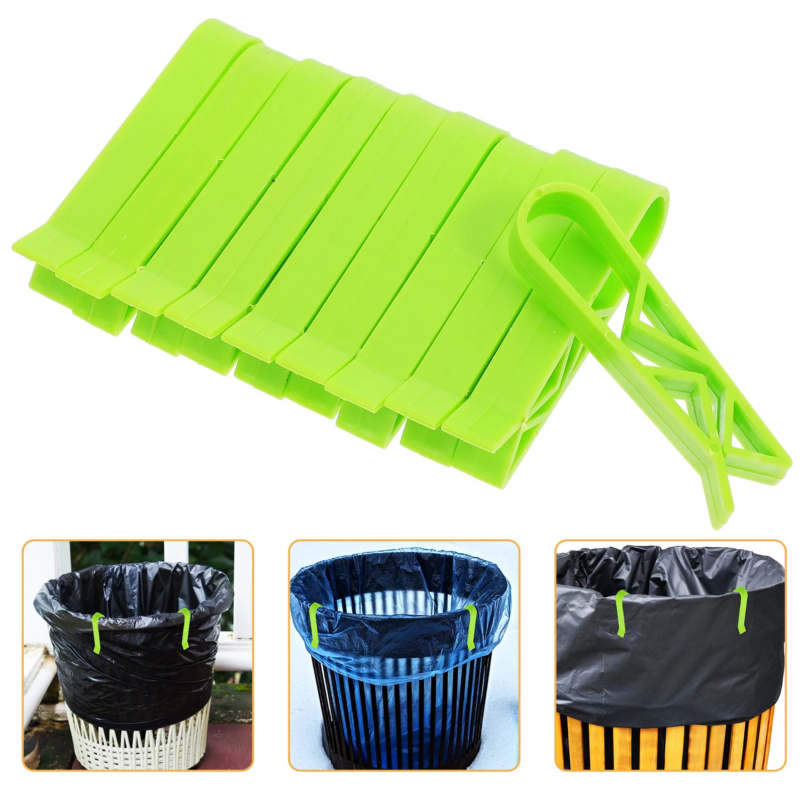 

10Pcs Trash Can Bag Clips Heavy Duty Plastic Garbage Bin Clamps for Home Office Use Smooth Edge Non Scratch Fixation Solution