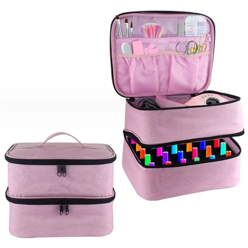 Przenośne pudełko z organizerem na 30 butelek olejku eterycznego Torebka do przechowywania lakieru do paznokci Kosmetyczny organizer na lakier do paznokci
