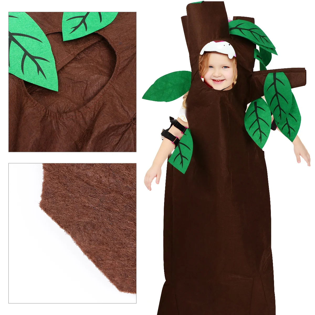 

1Set Tree Character Playing Costume Halloween Show Costume Transform in Seconds Brown Tree Costumes Hat Clothing Set