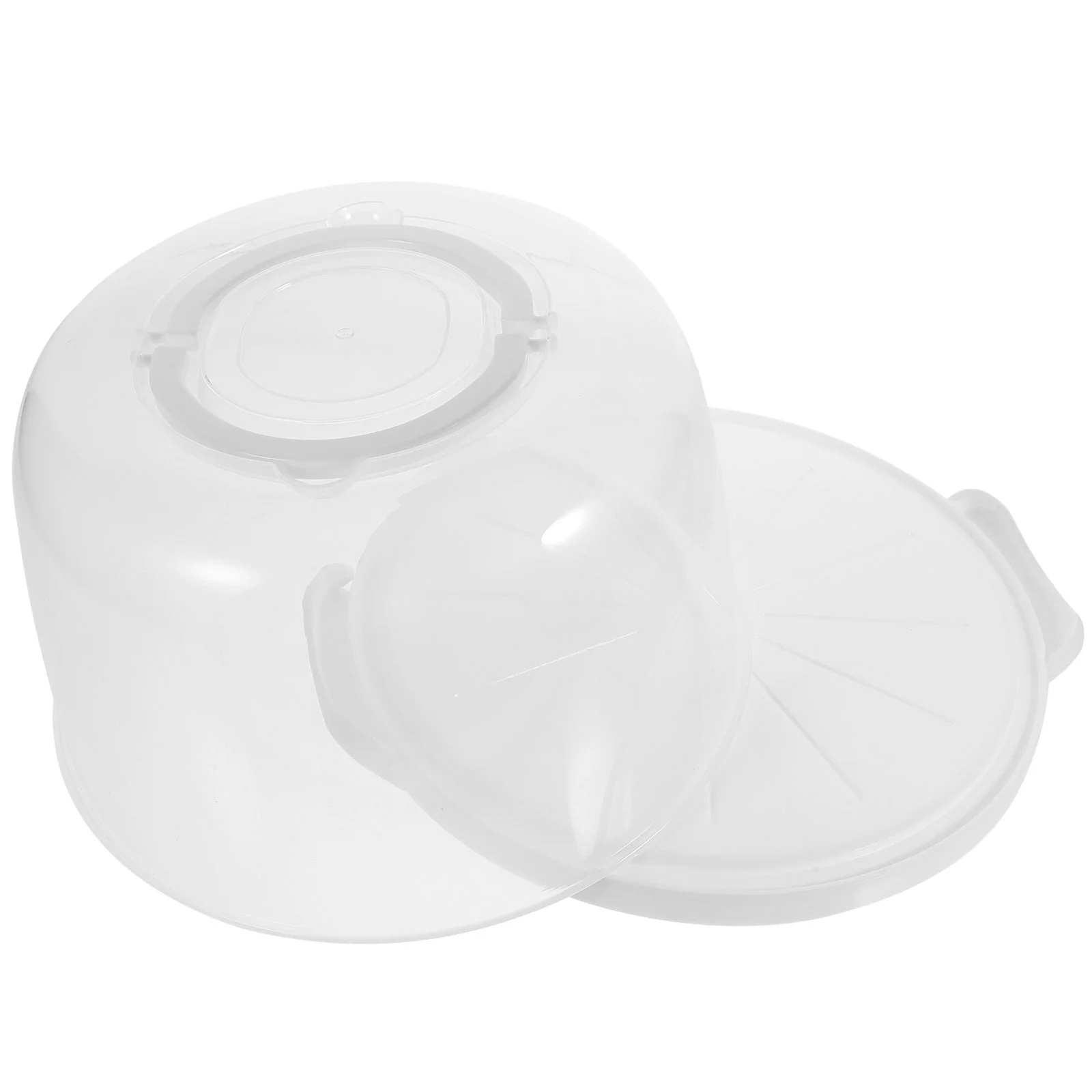 

Cake Stand 8 Inch White Heightening Holder with Lid Handheld Case Cover Pp Carrying