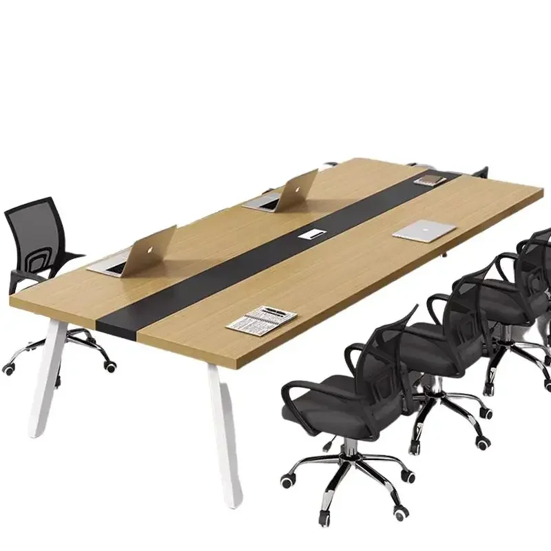 Mesa de escritório moderna, gavetas de fluxo de trabalho, monitor, escrita, mesa de escritório executivo, mesa de conferência, pliante, móveis de