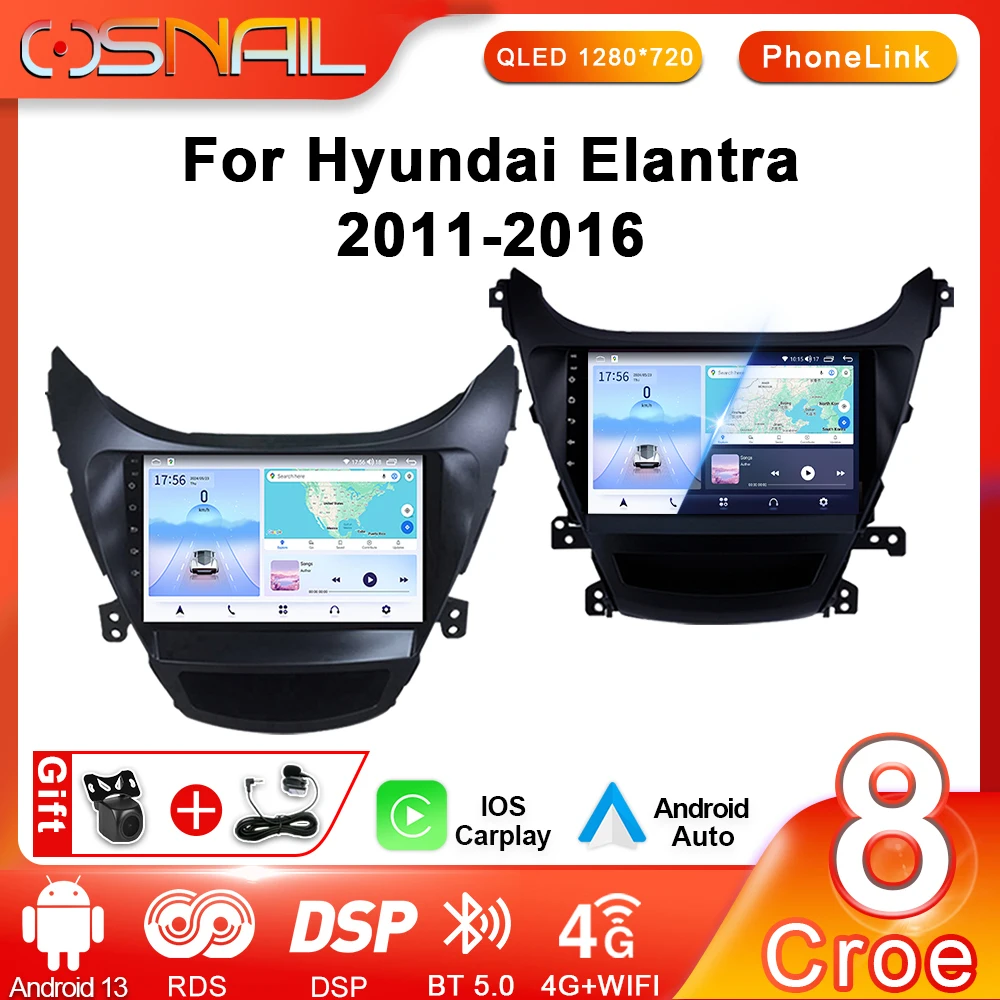 

Android Auto Stereo Car Radio For Hyundai Elantra Avante I35 2011-2016 Multimedia Video Player WIFI+4G GPS Navigation Autoradio