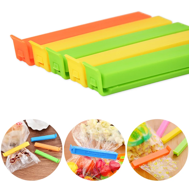 

10pcs Kitchen Storage Food Snack Seal Sealing Bag Clips Random Color Sealer Clamp Plastic Tool Kitchen Accessories Food Bag Clip