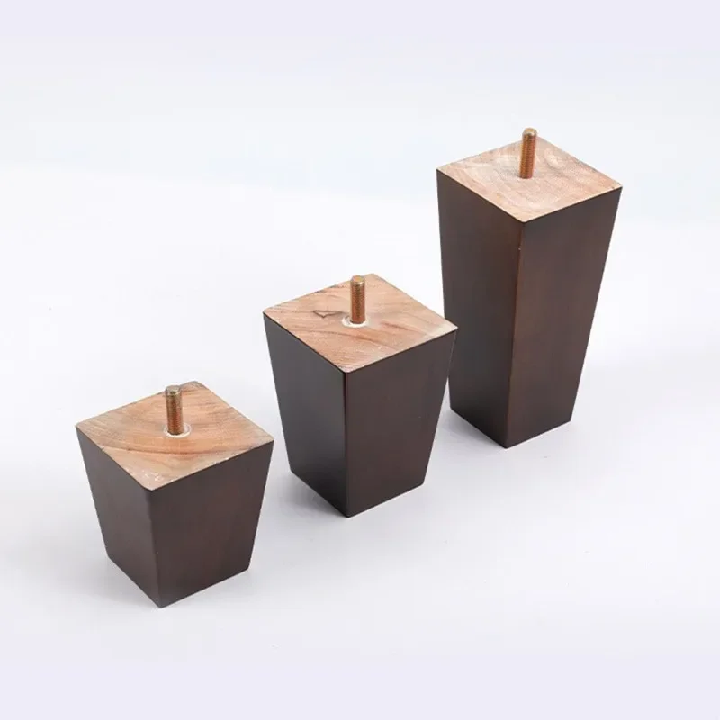 4Pcs Solid Wood Furniture Feets Sofa Cabinets Legs Square Bed Table Chair Replacement Feet Home Furniture Accessories