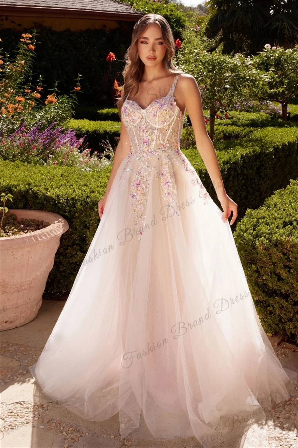 

Tulle Off-the-shoulder Sweetheart Prom Dresses With Split Corset Sequin Sleeveless Ball Gown Backless A-line Long Evening Gowns