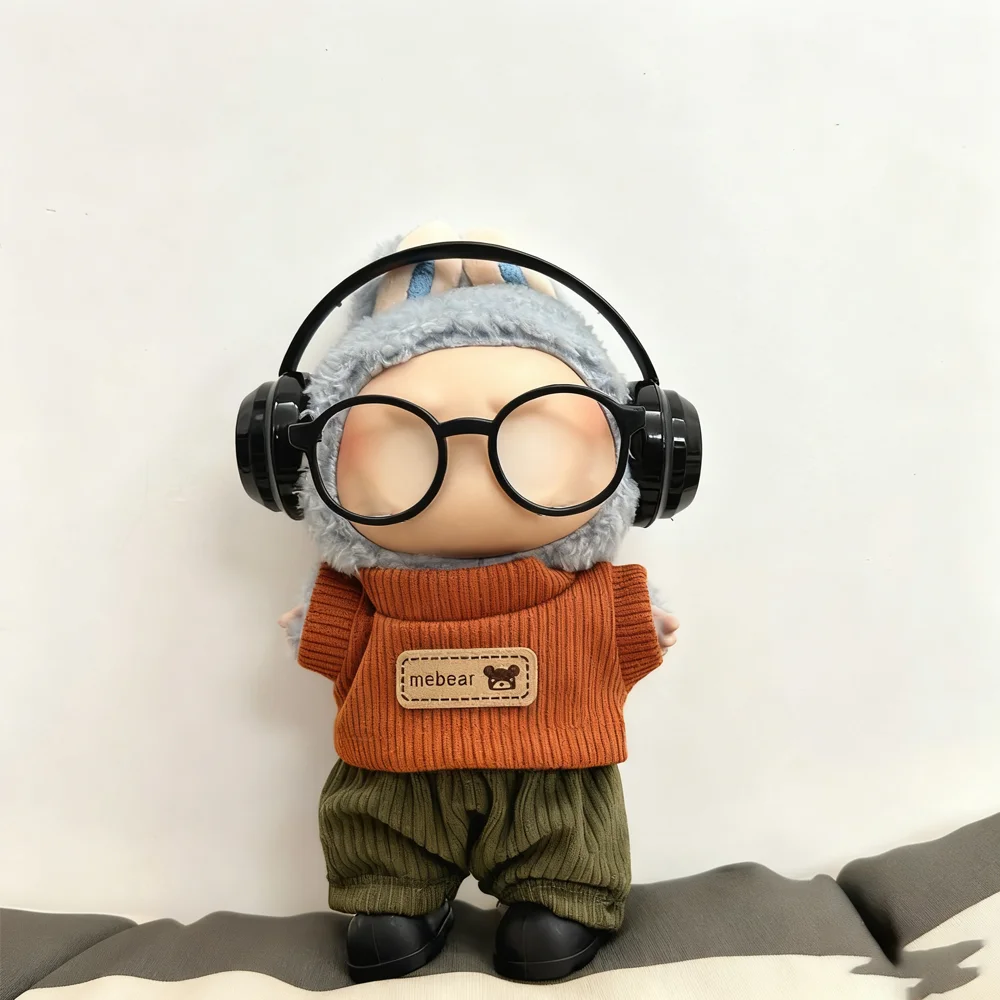 ชุดเสื้อผ้าตุ๊กตาขนาด 17 ซม. สำหรับตุ๊กตา V1V2V3 Labubu ชุดเอี๊ยมสไตล์เกาหลี ดีไซน์แบบไอดอล ทำจากผ้าฝ้าย สำหรับตกแต่งตุ๊กตา