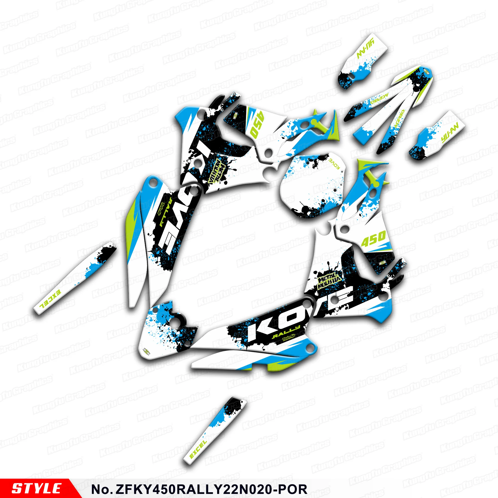 JY RACING Customised Stickers Set Adhesive Decals for KOVE 450 Rally 2022 2023 2024, Accessories, ZFKY450RALLY22N020-POR