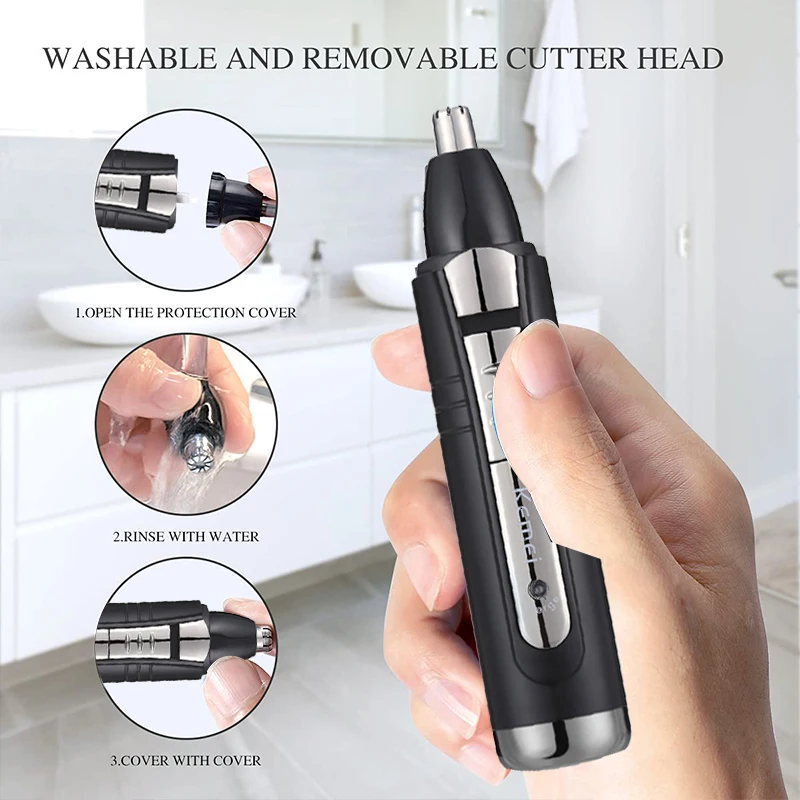 Kemei ไฟฟ้าจมูกและหู Trimmer 2 In 1ดูแลผิวหน้าผม Trimmer สำหรับชาย Personal Care เครื่องมือขนาดเล็ก Clipper คู่มือการตัด