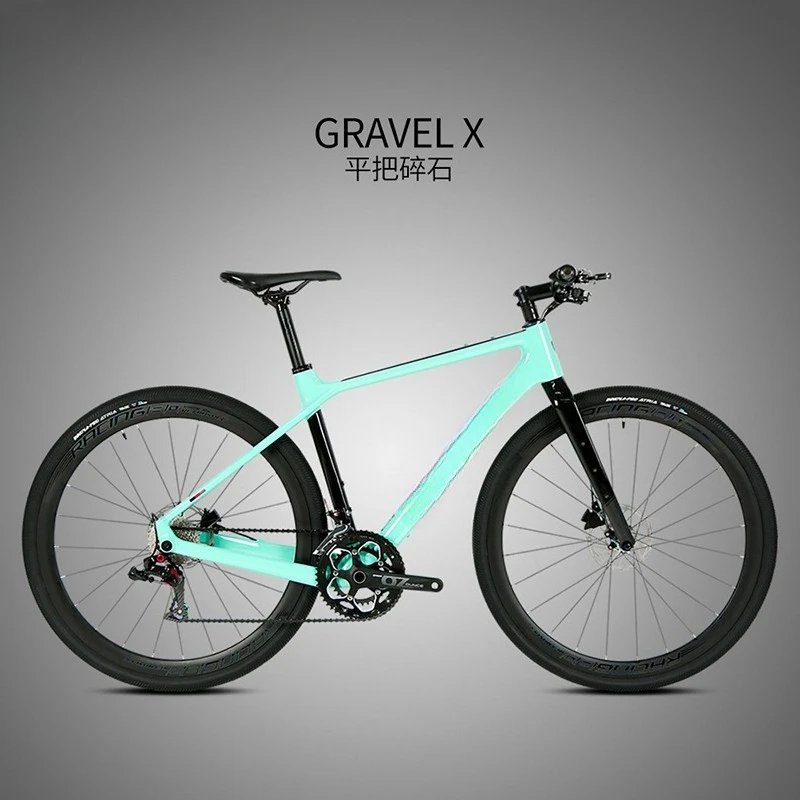 New Carbon Fiber Road Bike Gravel X Flat Bar Hydraulic Disc Brake Center Lock Drivetrain Off-Road Gravel Bicycle