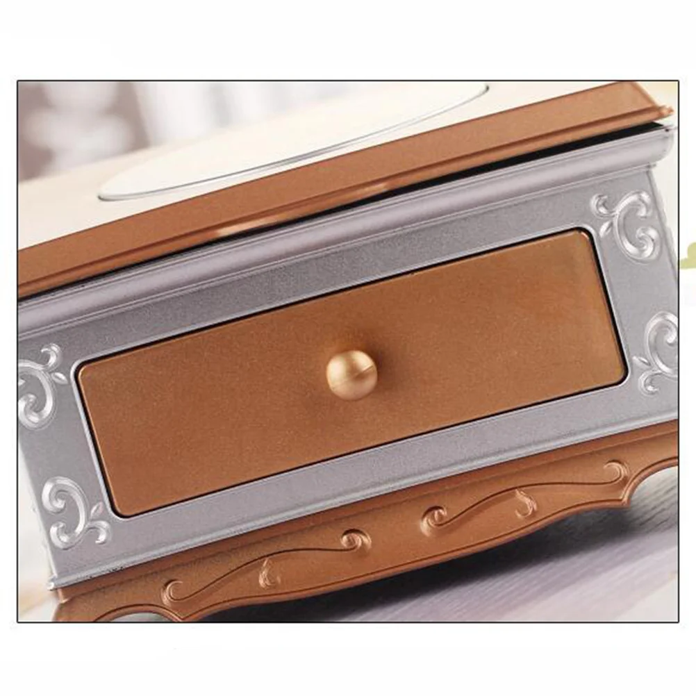 

Creative Jewelry Box Music Box for Little Dresser Storage Case with Mirror Premium Hard Plastic Design 3D
