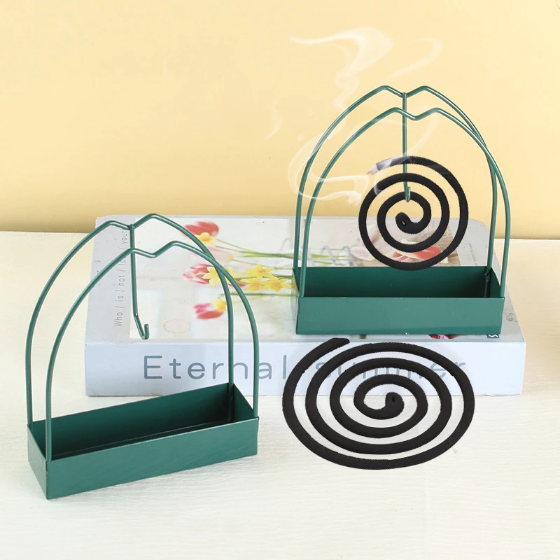 Iron Mosquito Coil Holder Incense Holders Coil Incense Burner Frame Modern Repellent Incense Rack For Household Bedroom Patio